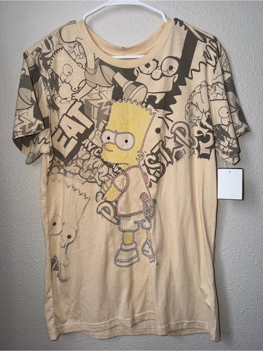 Graphic Bart Simpson Tee - Beige and Yellow